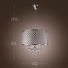 Load image into Gallery viewer, 4 Lights Pendant with Crystal Drops in Round - EK CHIC HOME