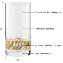 Load image into Gallery viewer, Luxurious Highball Cocktail Glasses - Sparkling&quot;Diamond&quot; Studded Set of 6 - EK CHIC HOME