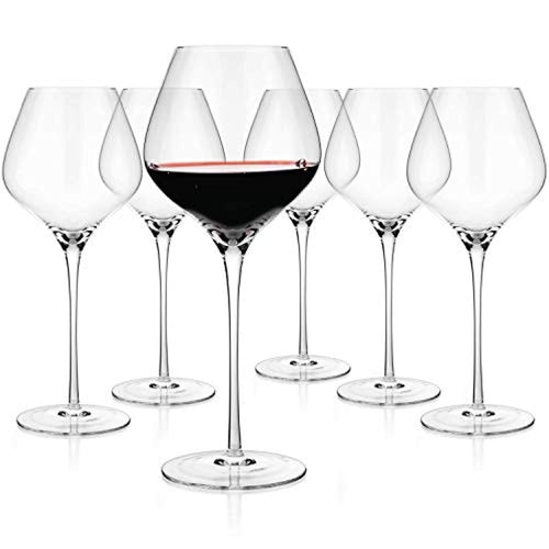 Crystal Wine Large Glasses 24-ounce, Set of 6 - EK CHIC HOME