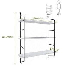 Load image into Gallery viewer, 3-Tier Industrial Floating Shelves Wall Mounted Wall Shelf Rack(White) - EK CHIC HOME