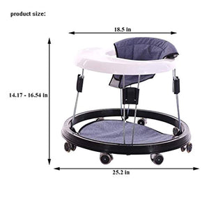 Adjustable Height Portable Baby Toddlers Sit-to-Stand Learning Walker with Wheels - EK CHIC HOME