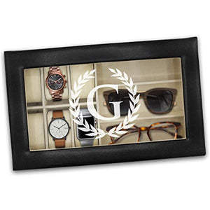 Personalized Watch and Sunglasses Box - Custom Engraved Watch and Eyeglass Organizer Case - EK CHIC HOME