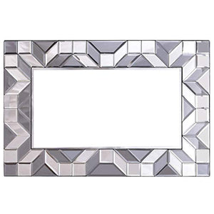 Large Framed Rectangular Bathroom Mirror, Sliver Vanity Glass Wall Make-up Mirror, 36"x24" - EK CHIC HOME