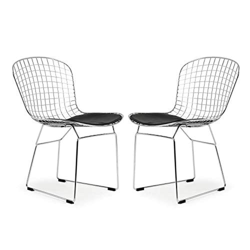 Modern Luxury Side Chair in Black (Set of 2) - EK CHIC HOME