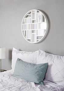 Chic White Round 9-Opening Collage Wall Frame - EK CHIC HOME