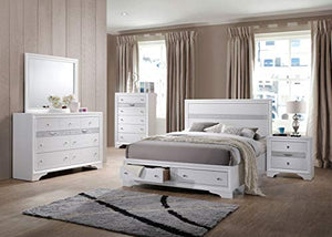5 Piece Wood Bedroom Sets  (White, Queen Size 5 Piece Set) - EK CHIC HOME