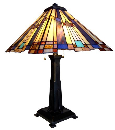 Tiffany-Style Mission 2-Light Table Lamp, 15