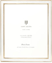 Load image into Gallery viewer, 8x10 White Leather with Gold Metal (Vertical &amp; Horizontal) Picture Frame, - EK CHIC HOME