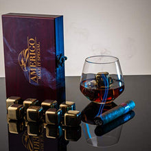 Load image into Gallery viewer, Gold Stainless Steel Whiskey Stones Gift Set in Beautiful Wooden Box - EK CHIC HOME