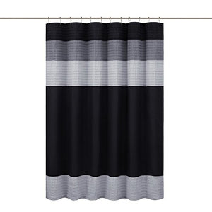 Windsor Bathroom Shower Pieced Ruffle Pattern Modern Elegant Microfiber Fabric Bath Curtains - EK CHIC HOME