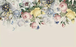 Floral Wallpaper Colorful Floral Wall Mural Peony Flower Watercolor Paint Art Classic - EK CHIC HOME