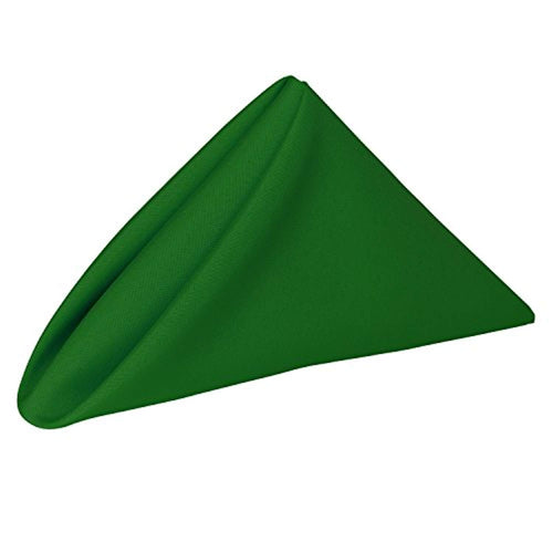 Ultimate Textile -1 Dozen- 17 x 17-Inch Polyester Cloth Napkins Emerald Green - EK CHIC HOME