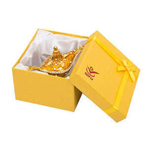 Hand Painted Enameled Aladdin Lamp Decorative Hinged Jewelry Trinket Box - EK CHIC HOME