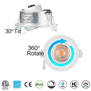 (4 Pack)  3 inches LED  Lights-Directional Adjustable - EK CHIC HOME