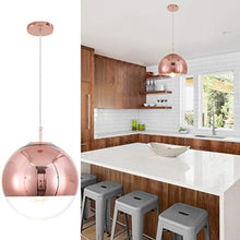 Load image into Gallery viewer, Adjustable Mirror Ball Pendant Light Rose Gold, 12 inches - EK CHIC HOME