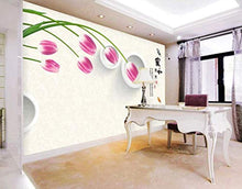 Load image into Gallery viewer, Wall Mural 3D Wallpaper Tulip Circle Modern Minimalist Wall Decoration Art - EK CHIC HOME