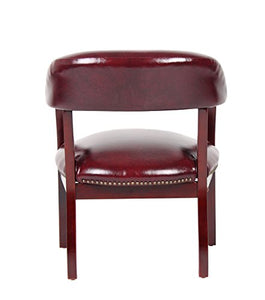 Burgundy Bonded Leather Chair - EK CHIC HOME
