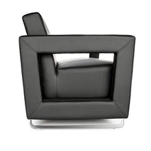 Load image into Gallery viewer, Soft Seating Lounge Sofa, Polyurethane, Black with Chrome Base - EK CHIC HOME