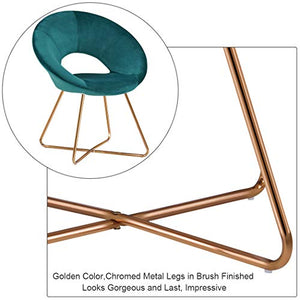 Mid-Century Retro Modern Velvet Upholstered Lounge Chair,Set of 2 - EK CHIC HOME