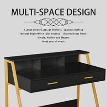 Load image into Gallery viewer, Modern Writing Desk with Hutch - 39” x 19” Workstation - Home Office Furniture - EK CHIC HOME