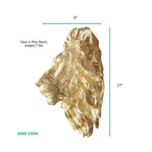 Load image into Gallery viewer, Wall Large Gold Lion Head 17&quot; - Handmade Farmhouse Decor - EK CHIC HOME