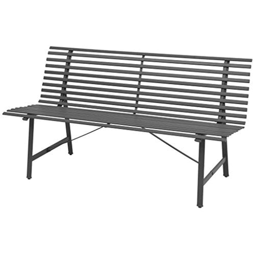 Outdoor Patio Garden Bench Steel Anthracite Weather Resistant 59
