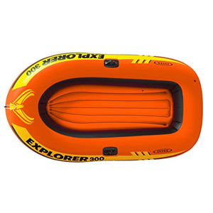 Explorer 300, 3-Person Inflatable Boat Set with French Oars and High Output Air Pump - EK CHIC HOME