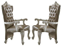 Load image into Gallery viewer, Versailles Vintage Gray Faux Leather Arm Chair Set of 2 - EK CHIC HOME