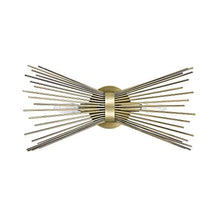 Load image into Gallery viewer, Rivet Mid-Century Modern Antique Gold 2-Light Starburst Wall Sconce, 17.5&quot; H, With  Bulbs, Metal - EK CHIC HOME