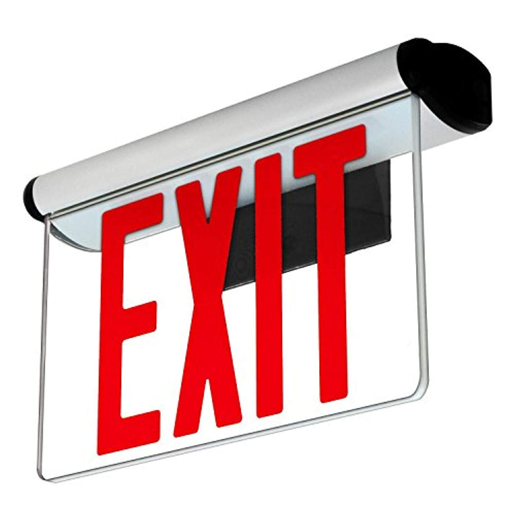 LFI Lights - UL Certified - Hardwired Edge Light Red LED Exit Sign - EK CHIC HOME