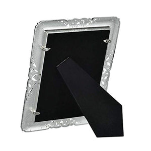 8x10 Picture Frame  Silver Plated Metal | Inlay Rhinestones Photo Frame Blocks Display - EK CHIC HOME