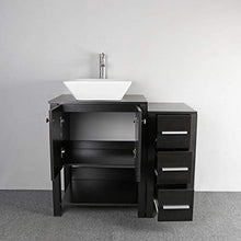 Load image into Gallery viewer, 60&quot; Bathroom Vanity Double Sink Black MDF Wood Cabinet w/Mirror Faucet&amp;Drain - EK CHIC HOME
