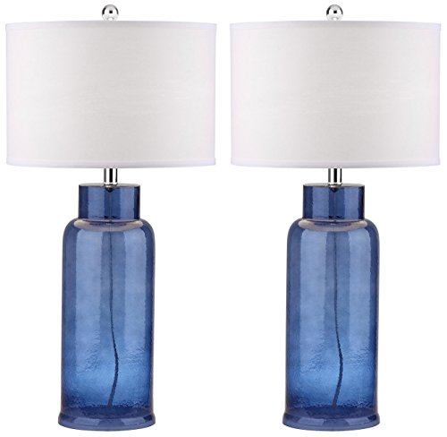Bottle Glass Blue 29-inch Table Lamp (Set of 2) - EK CHIC HOME