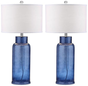Bottle Glass Blue 29-inch Table Lamp (Set of 2) - EK CHIC HOME
