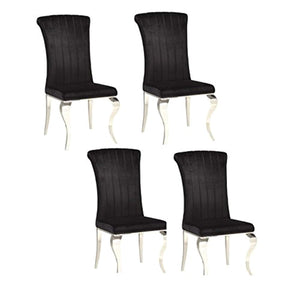5-Piece Dining Set with Upholstered Side Chairs Black - EK CHIC HOME
