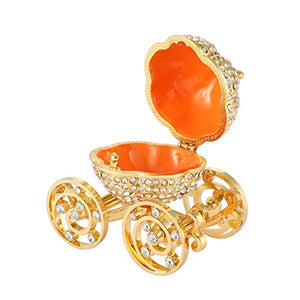 Pumpkin Carriage Series Enameled Trinket Box - Collectible Figurine Unique Gift to Store The Ring - EK CHIC HOME