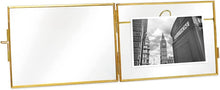 Load image into Gallery viewer, 4x6, Antique Gold, Vintage Style Brass and Glass, Metal Floating - EK CHIC HOME