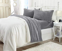 Load image into Gallery viewer, Extra Soft Velvet Plush Sheet Set with Deep Pockets (Queen, Grey) - EK CHIC HOME
