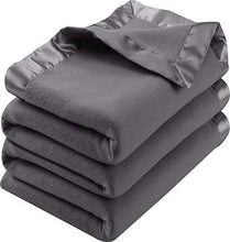Load image into Gallery viewer, Polar Fleece Premium Bed Blanket with Sateen Ribbon Edges - EK CHIC HOME