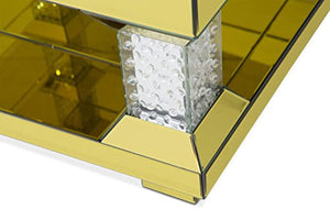 Montreal Rectangular Cocktail Table with Gold Mirror - EK CHIC HOME
