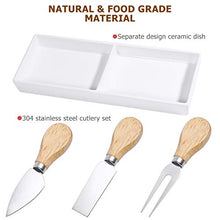 Load image into Gallery viewer, Bamboo Cheese Board with Cutlery Set, XL Larger and Thicker Platter with Classy Stainless Steel Knives - EK CHIC HOME