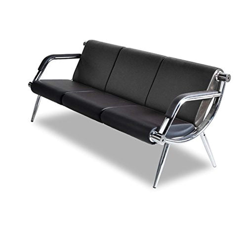 3-Seat Reception PU Leather Sofa - Waiting Room Office - EK CHIC HOME