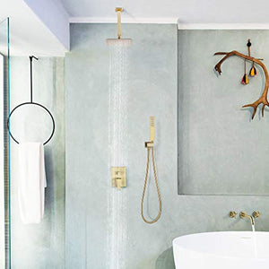Ceiling Rain Shower Set with Handheld Shower Bathroom Shower Combo Set Luxury - EK CHIC HOME