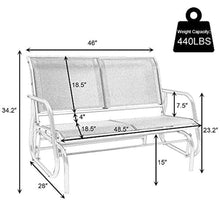 Load image into Gallery viewer, Outdoor Patio Swing Glider Bench-Loveseat Mesh Seating and Smooth Glide Rocker 2 Person - EK CHIC HOME