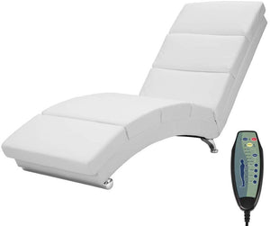 Electric Massage Recliner Chair Chaise Heated  Leather Ergonomic Control,Side Pocket - EK CHIC HOME
