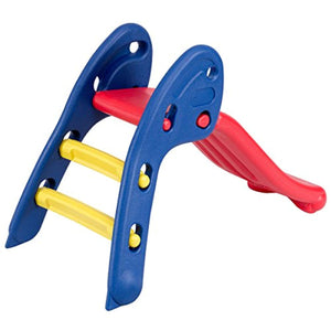 Folding Slide, Indoor First Slide Plastic Play Slide Climber for Kids (Round Rail) - EK CHIC HOME