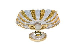 Crystal Glass Centerpiece Serving Footed Square Bowl for Home - EK CHIC HOME