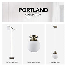 Load image into Gallery viewer, Portland 1 Ceiling Light, Brass Finish, Matte Opal Glass Shade, Semi-Flush Mount, White - EK CHIC HOME