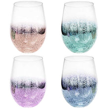 Load image into Gallery viewer, Stardust Galaxy Pattern Multi-Colored Glass Tumblers, Set of 4 - EK CHIC HOME