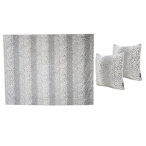 Silver Dusk Faux Furry Pillows and Throw Blanket Combo (Set of 3) - EK CHIC HOME
